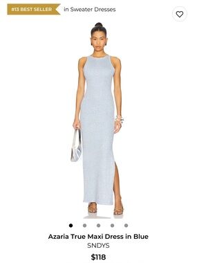 SNDYS Azaria True Sequin Knit Maxi Dress in Light Blue
